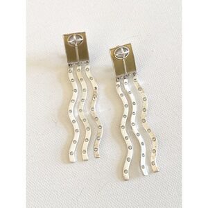 Lulu Frost Earrings Gold Elixir Statement Silver Opalite Crystal Post Back $275